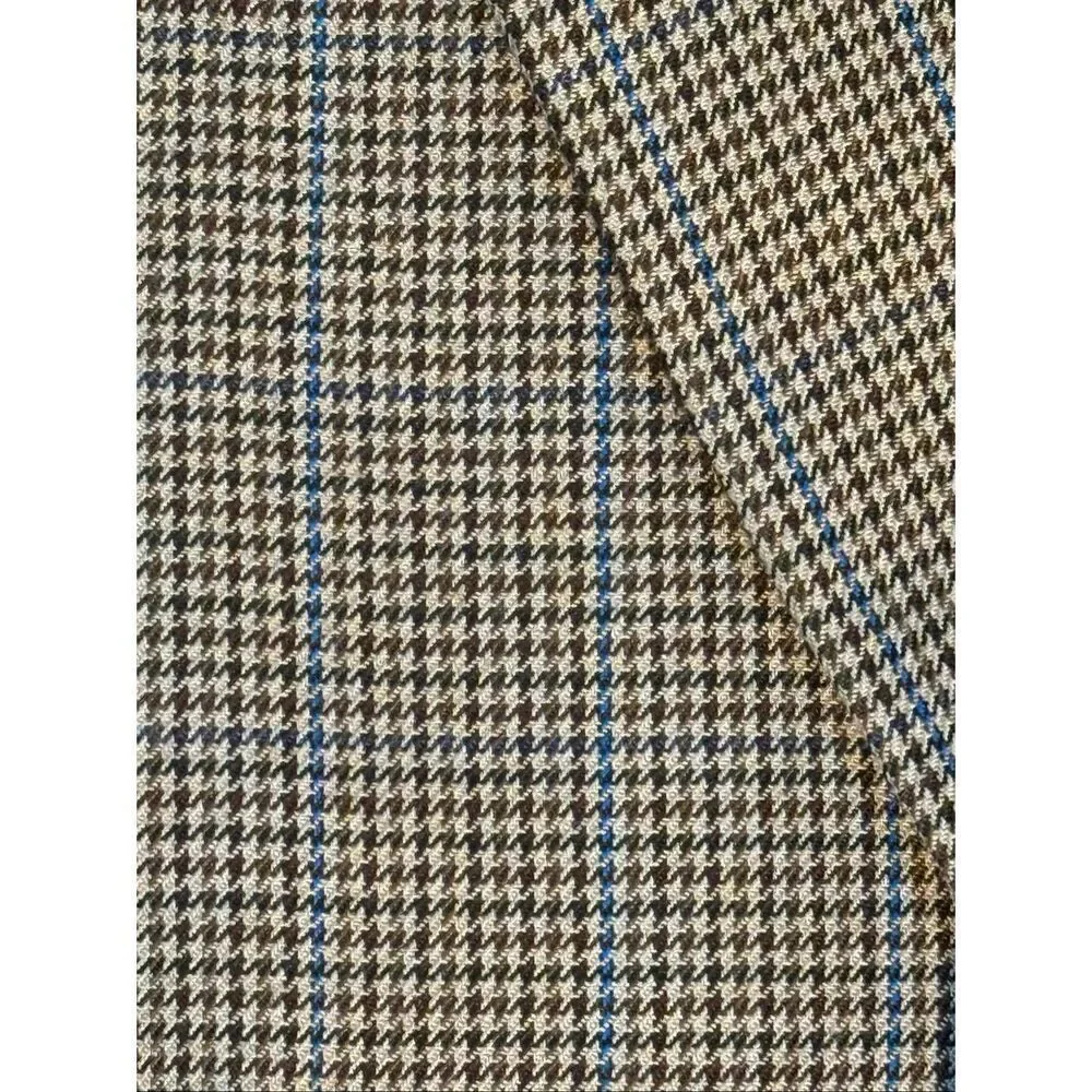 Ralph Lauren Blazer Sportscoat Brown Houndstooth Micro Plaid Academia Size 42R